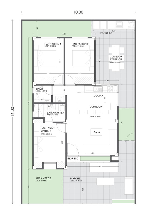 Royal Green 1 planta plano arquitectonico